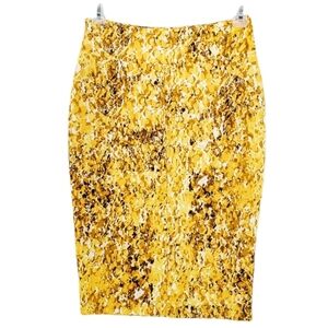 Carmen Marc Valvo Skirt M Floral Boho Chic Colorful Pencil Stretch Midi Cover